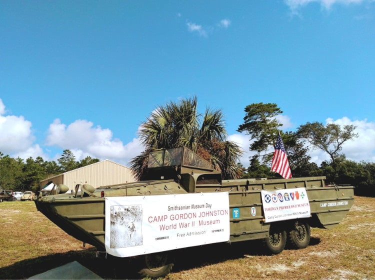 Camp Gordon Johnston in Carrabelle with a Tank in front