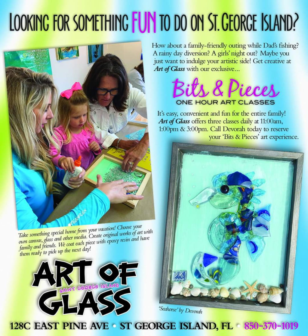 Flyer from Art of Glass, explanation of classes
