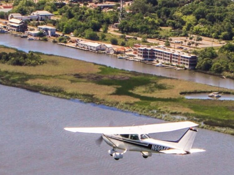 Plane flying over Apalachicola
