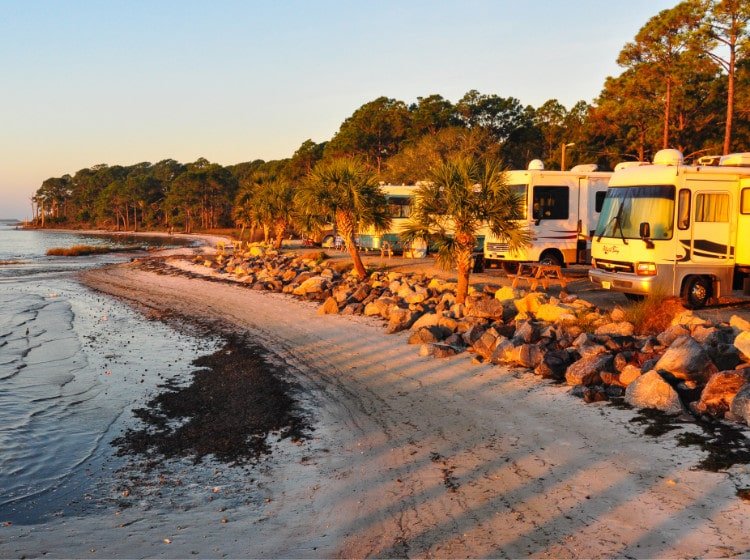 RV Park near the water on the Forgotten Coast