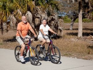 Couple Riding Bikes in St. George Island