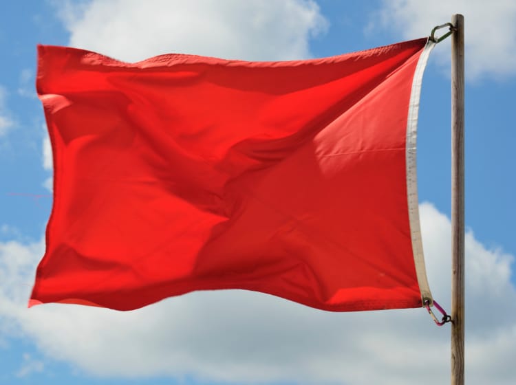 Red Beach Flag on Florida's Forgotten Coast