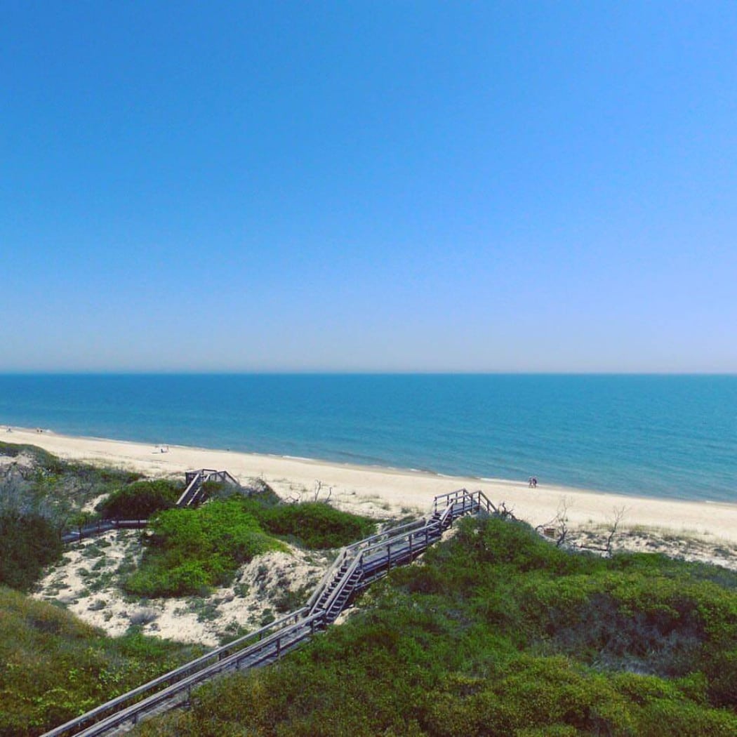 Dunes & walk way to beach on St. George Island, Florida