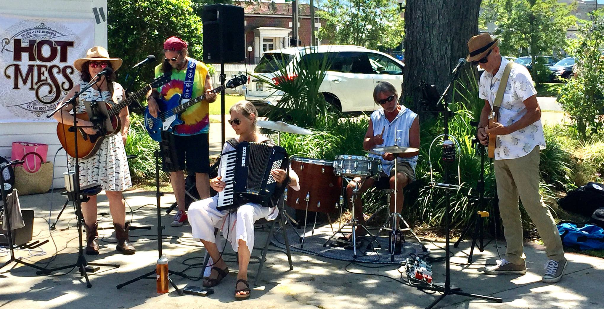 Hot Mess playing music in Apalachicola