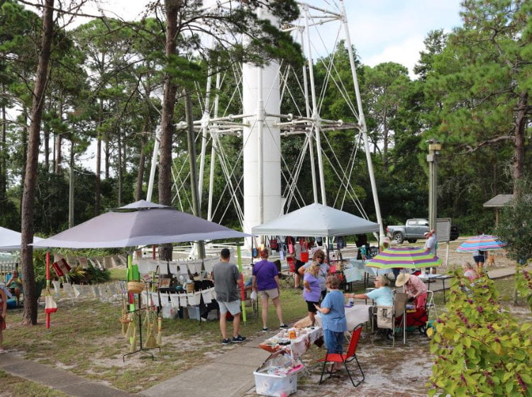 Artist's booth at the Carrabelle Country Market