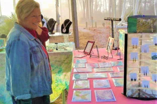 Artist's booth at the Carrabelle Country Market