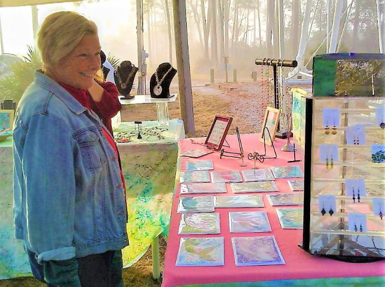 Artist's booth at the Carrabelle Country Market