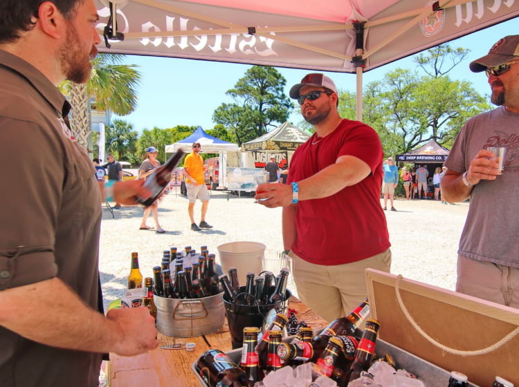 Man receiving beer at Brewfest