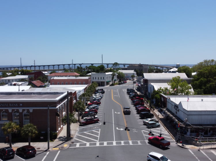 Aerial View of Downtown Apalachicola Florida