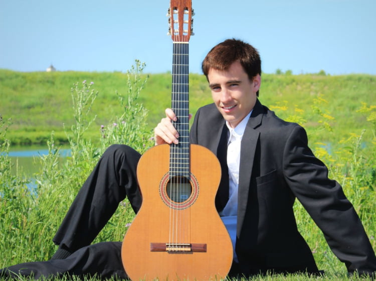 Conner Barney and his classical guitar