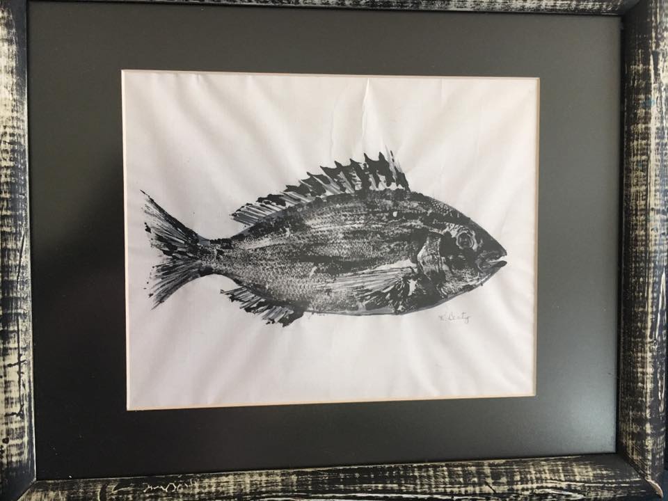 Photo of fishing rubbing art